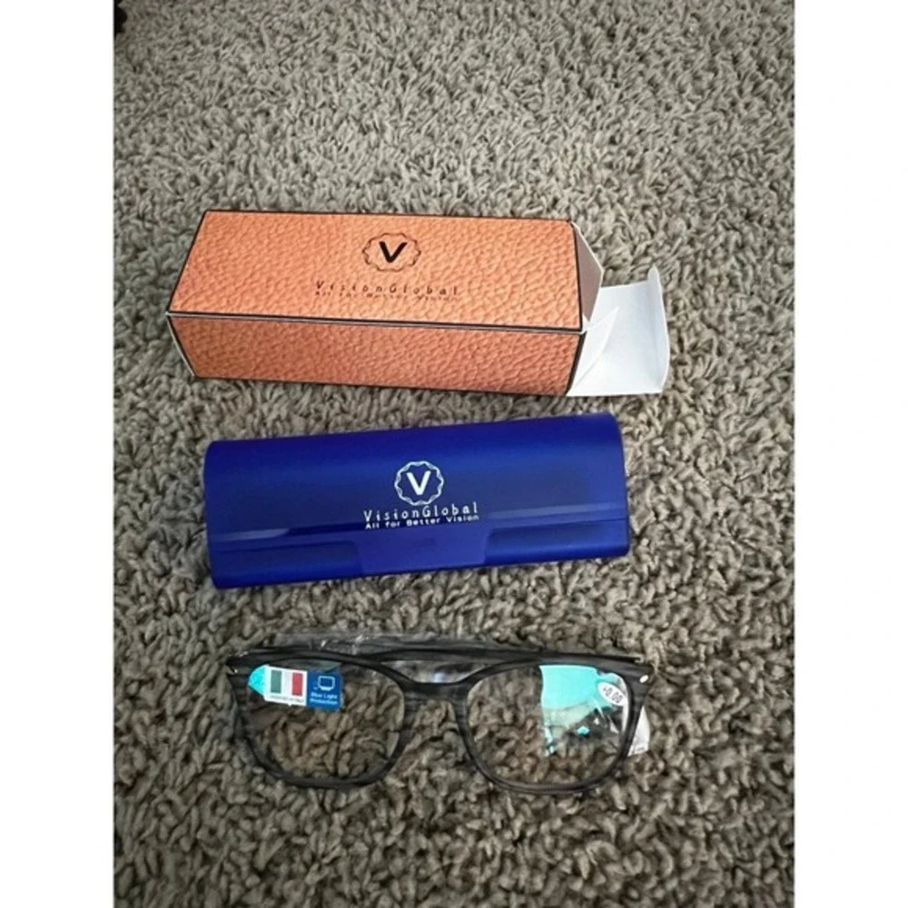 New VisionGlobal Blue Light Blocking Glasses for Women/Men, Anti Eyestrain, Styl